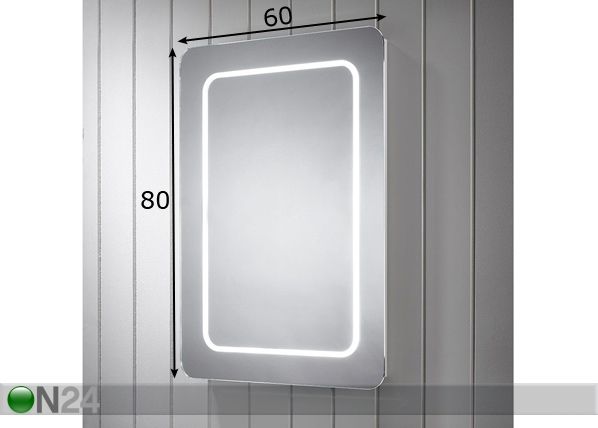 Peili LED-valaistuksella Grace 80x60 cm mitat