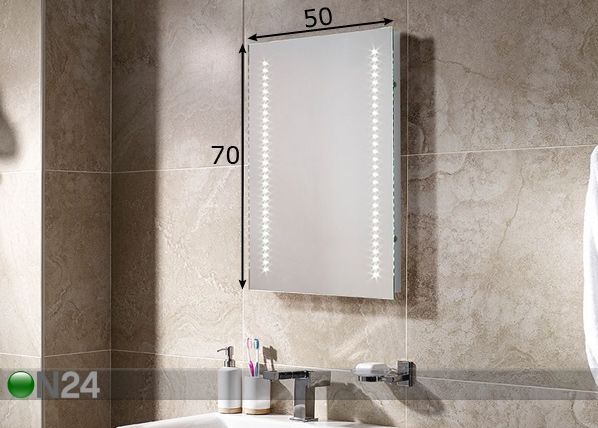 Peili LED valaistuksella Kai 70x50 cm mitat