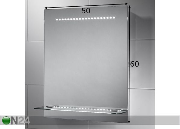 Peili LED valaistuksella Nyla 60x50 cm mitat