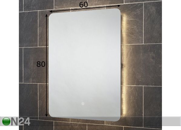 Peili LED-valaistuksella Reagan 80x60 cm