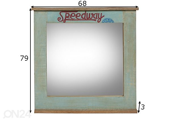 Peili Speedway 79x68 cm mitat