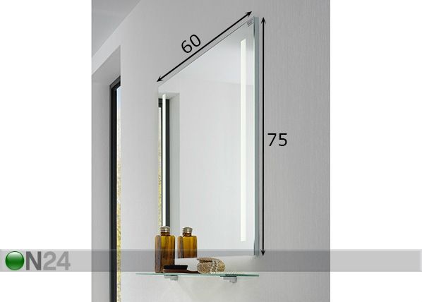 Peili valaistuksella Lima 60x75 cm mitat