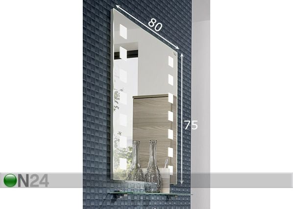 Peili valaistuksella Lima 80x75 cm mitat