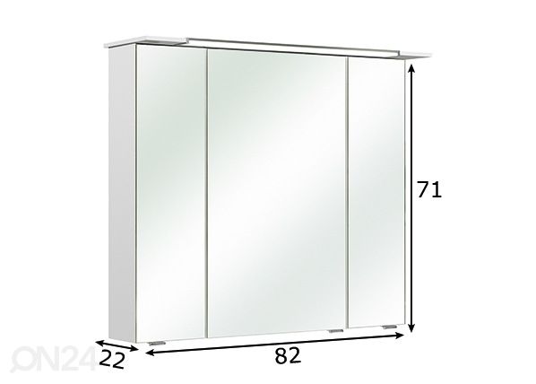 Peilikaappi 54-II mitat