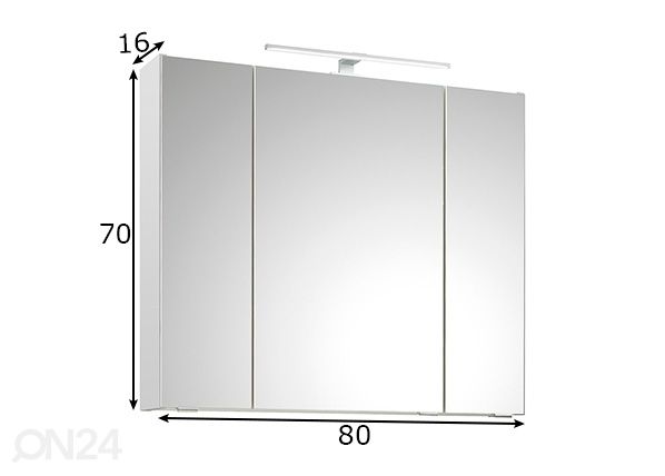 Peilikaappi 857 mitat
