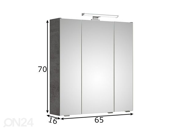 Peilikaappi 945 h70x65x16 cm mitat