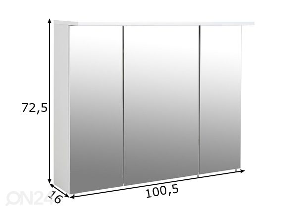 Peilikaappi LED-valaisimella Profil 16 100,5 cm mitat