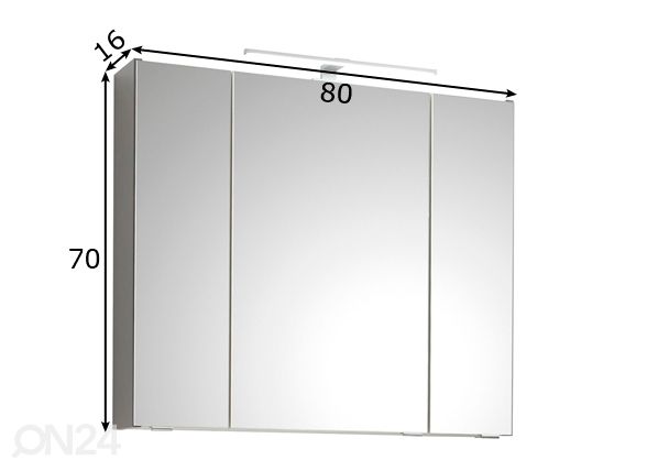 Peilikaappi LED-valaistuksella 31-II, 80 cm mitat