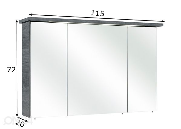 Peilikaappi LED-valaistuksella 84-III 115 cm mitat