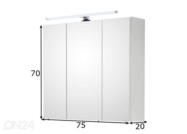 Peilikaappi LED-valaistuksella 86 mitat