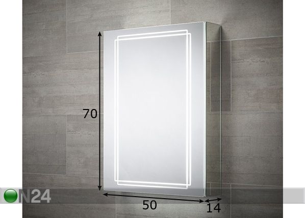 Peilikaappi LED-valaistuksella Harlow 70x50 cm mitat