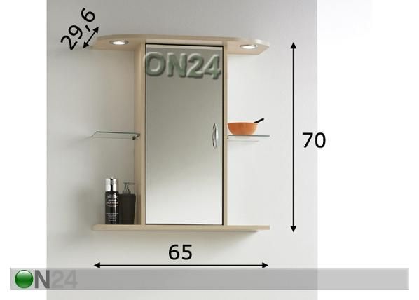 Peilikaappi TOSCANA mitat