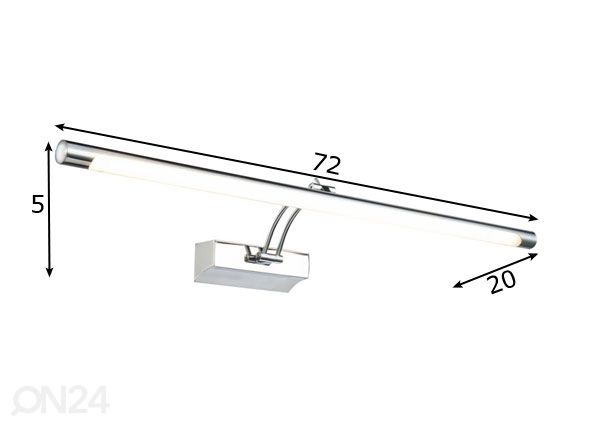 Peilivalaisin Mirror Fino mitat