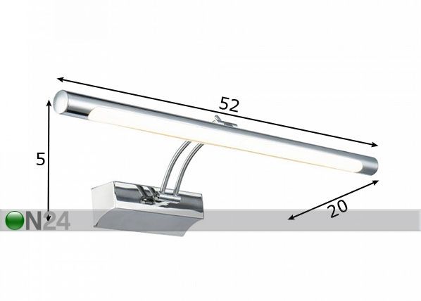 Peilivalaisin Mirror Fino mitat