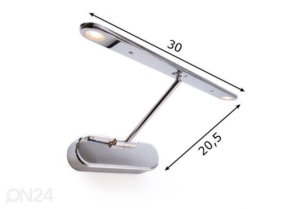 Peilivalaisin VISIONE LED mitat