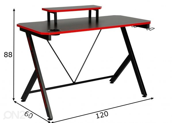 Pelipöytä 120 cm mitat