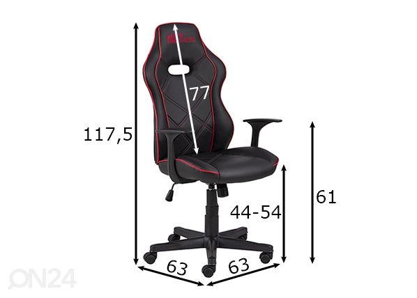 Pelituoli Vayne mitat
