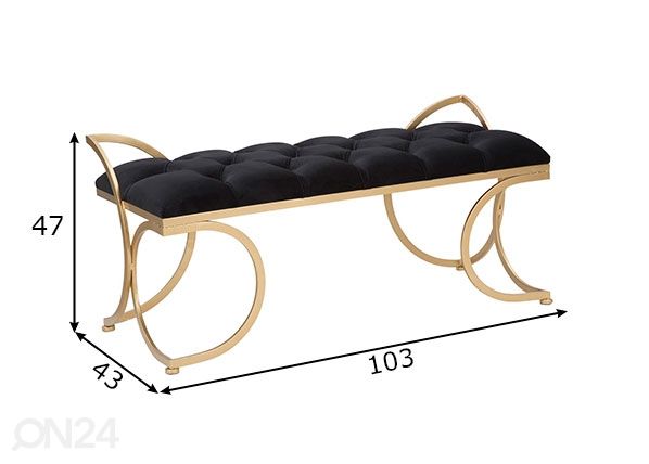 Penkki Glam, musta/ kullanvärinen mitat