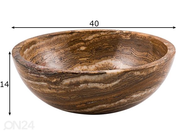 Pesuallas korukivestä mitat