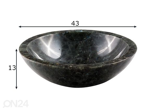 Pesuallas korukivestä mitat