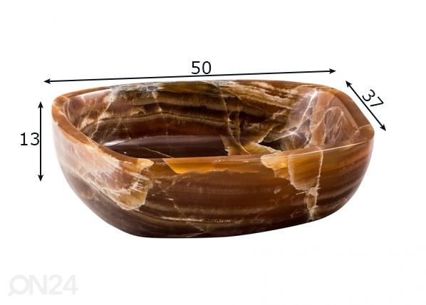 Pesuallas korukivestä mitat