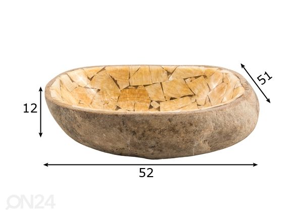 Pesuallas luonnonkiveä mitat