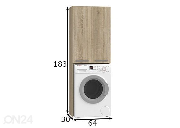Pesukonekaappi Oliver 2 mitat