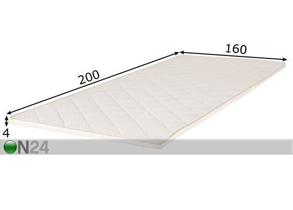 Petauspatja Cocos-latex Orthopedic 160x200 cm mitat