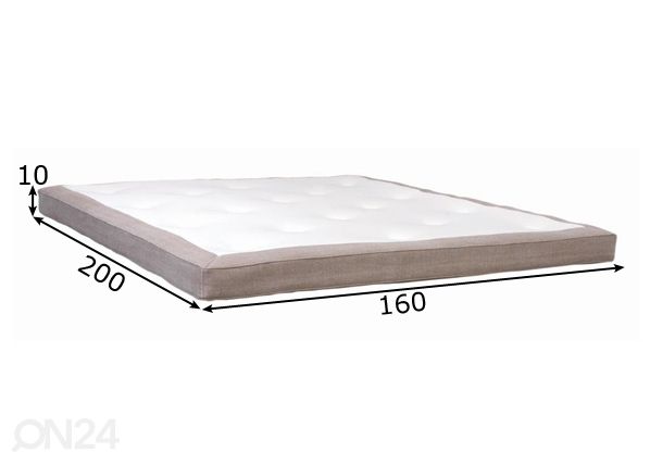 Petauspatja Hypnos Atlanta Hypnos Trendline 160x200x10 cm (Talalay lateksi, pocket) mitat