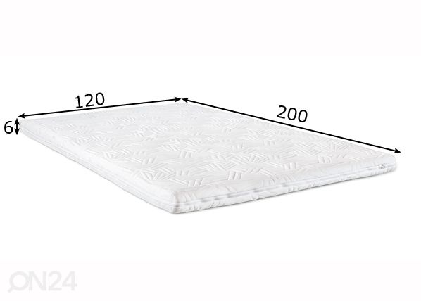 Petauspatja Hypnos Saturn memory foam ja vetoketju 120x200x6 cm mitat