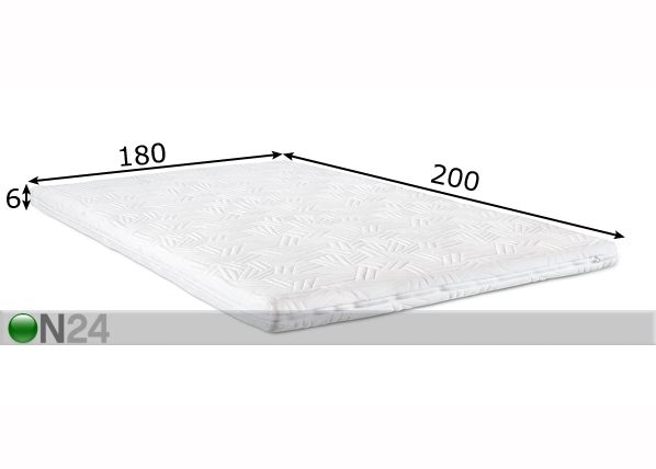 Petauspatja Hypnos Saturn memory foam ja vetoketju 180x200x6 cm mitat