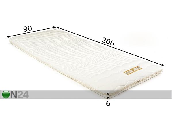 Petauspatja Madrazzi memory foam 90x200x6 cm mitat