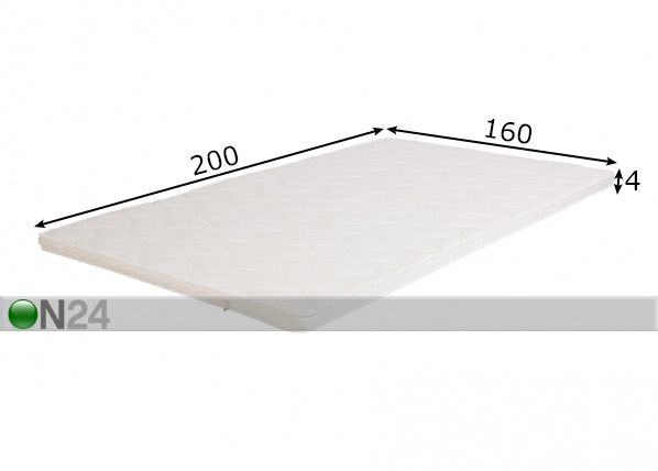 Petauspatja San Remo Lux 160x200 cm mitat