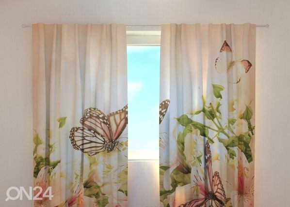 Pimennysverho IRISES AND BUTTERFLIES 240x220 cm