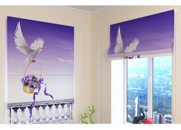 Pimentävä laskosverho Beautiful Dove 120x140 cm