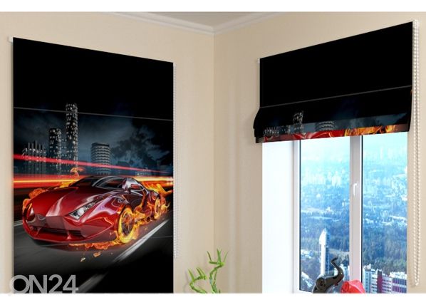 Pimentävä laskosverho Fiery Supercar 60x60 cm
