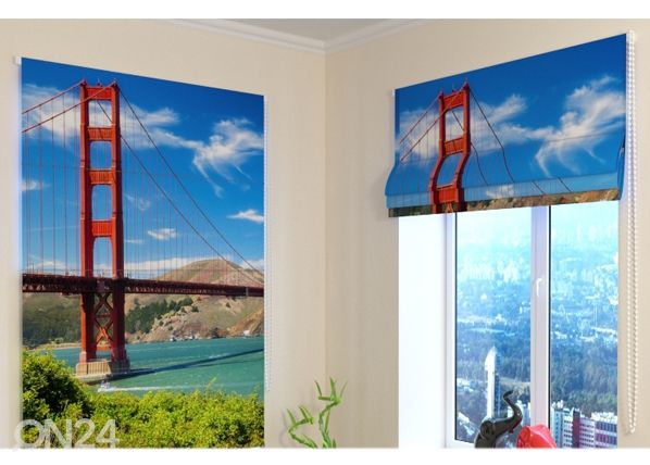 Pimentävä laskosverho Golden gate bridge 100x120 cm