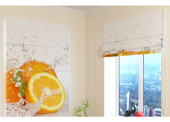 Pimentävä laskosverho Juicy Orange 60x60 cm