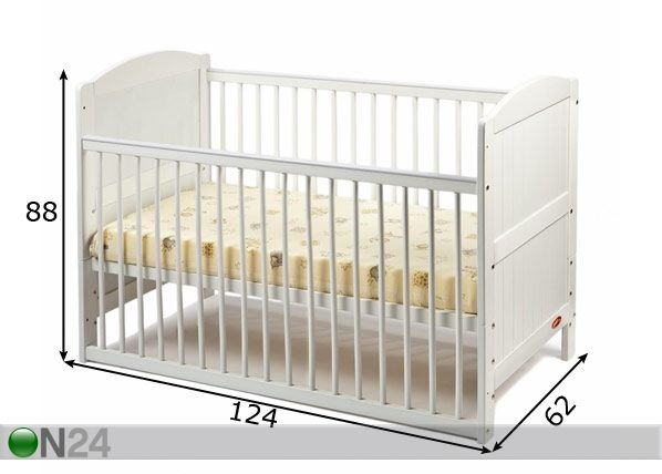 Pinna-lastensänky BRITTON SWEET DREAMS mitat