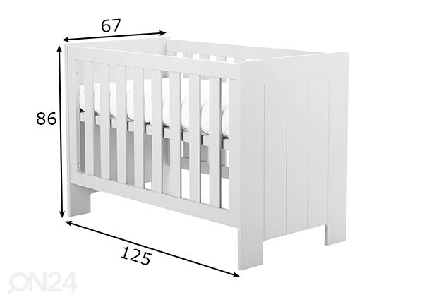 Pinnasänky 60x120 cm mitat