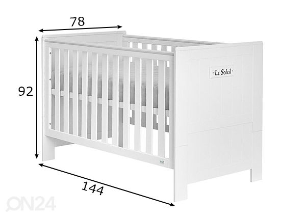 Pinnasänky 70x140 cm mitat