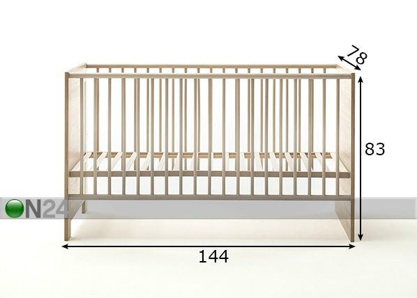 Pinnasänky Ahoi 70x140 cm mitat