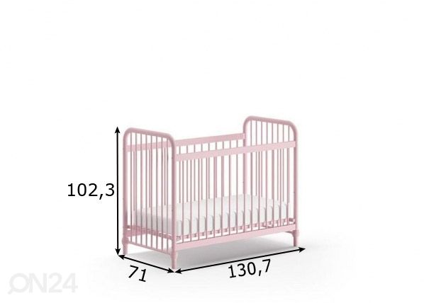 Pinnasänky Bronxx 60x120 cm mitat