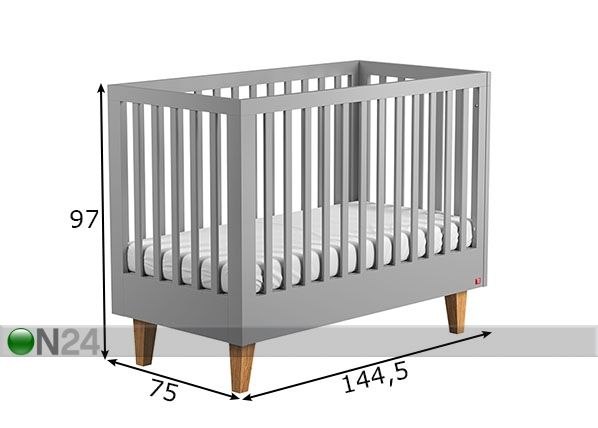 Pinnasänky Lounge 70x140 cm mitat