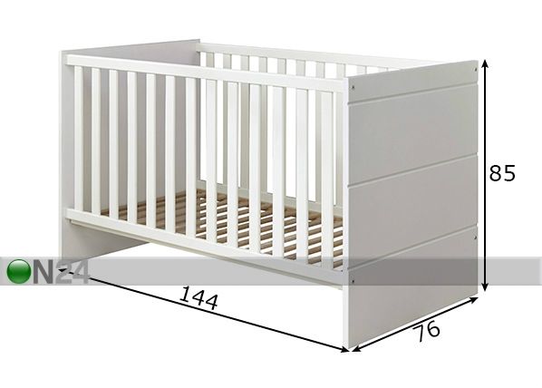 Pinnasänky Luca 70x140 cm mitat
