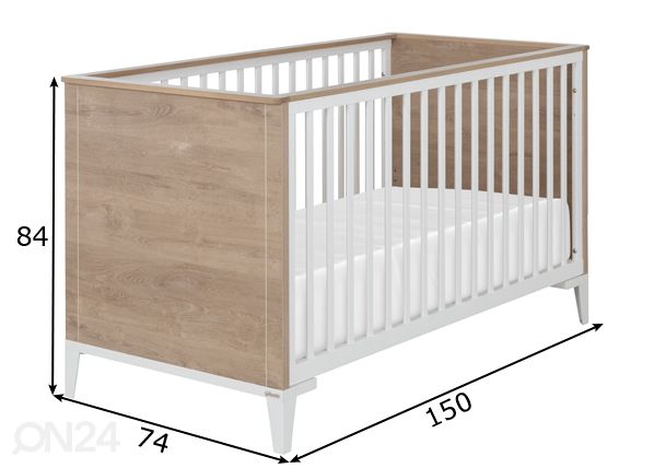 Pinnasänky Marcel 70x140 cm mitat
