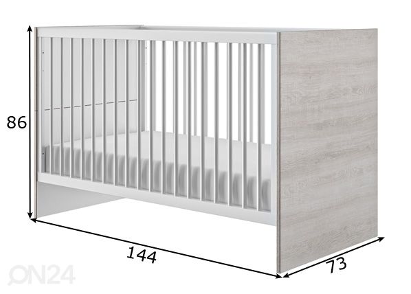 Pinnasänky Marius 70x140 cm mitat