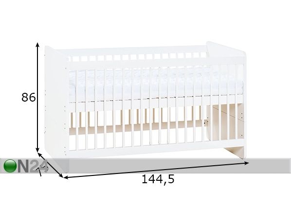Pinnasänky Maxim 70x140 cm mitat