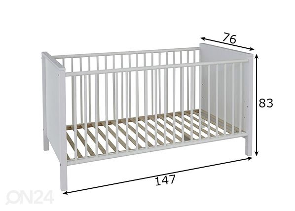 Pinnasänky Ole 70x140 cm mitat