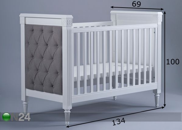 Pinnasänky OLIVA TUFTED 60x120 cm mitat